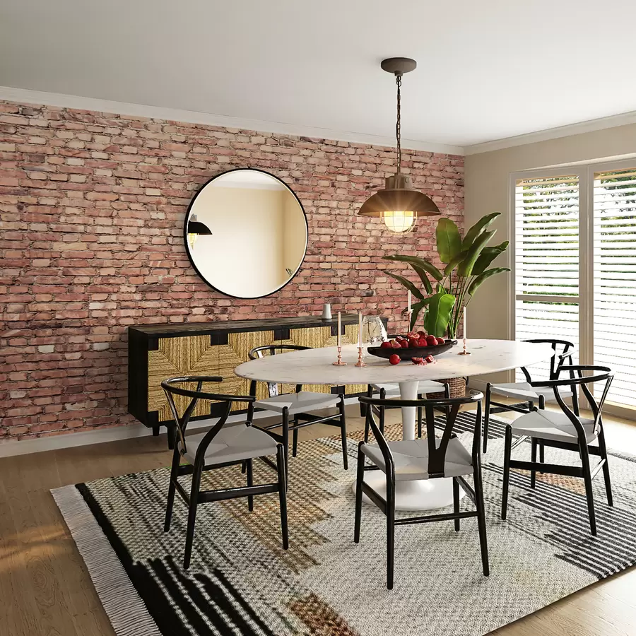 murales de pared Papel pintado de ladrillo marrón u53032