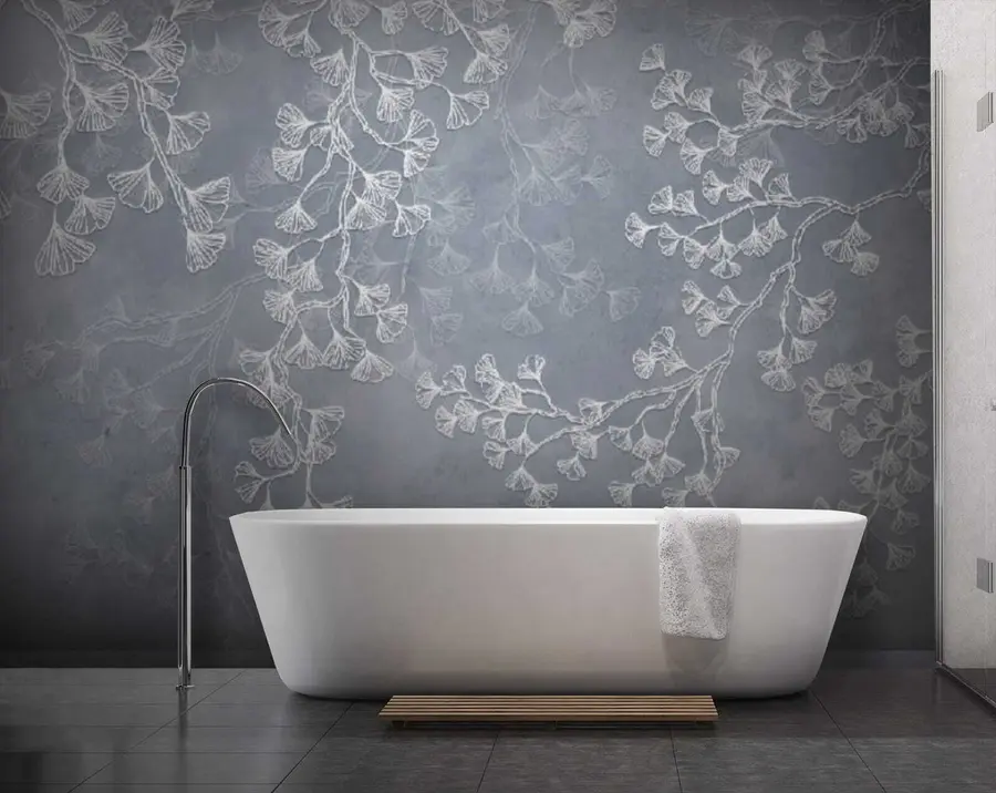 Murales de pared Ginko en una niebla chinoiserie u79601 murales de pared Ginko en una niebla chinoiserie u79601