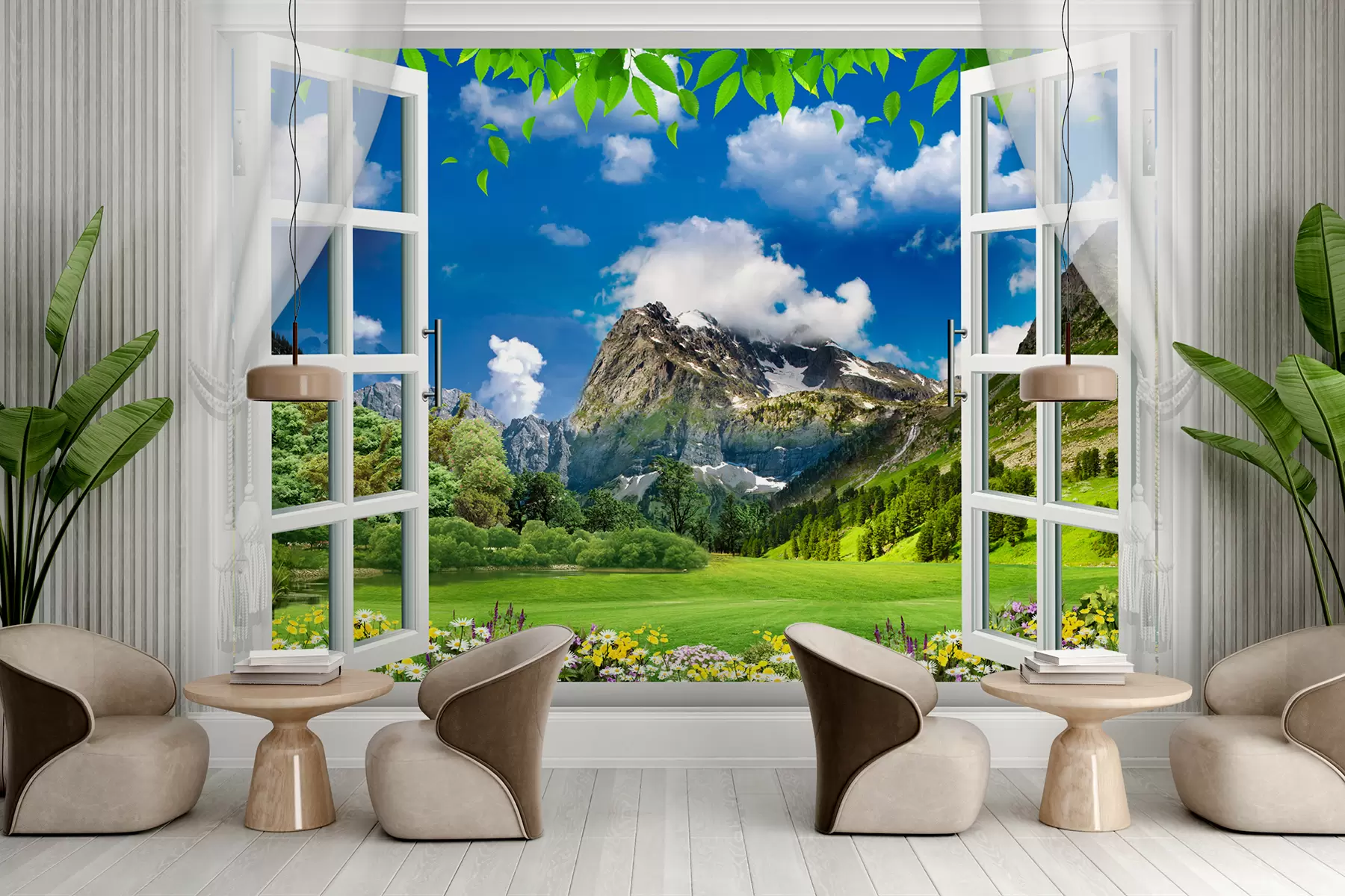 murales de pared Montañas y nubes u59843