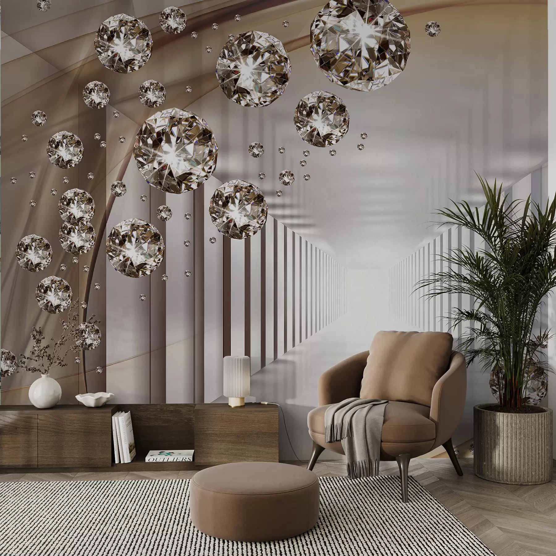 murales de pared Túnel con pedrería u79958