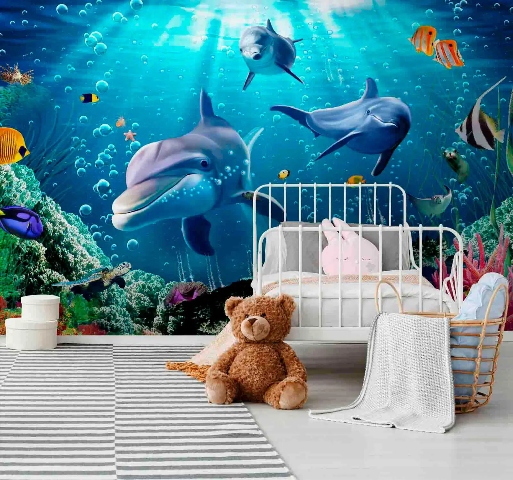 murales de pared Delfines con pescado u05654