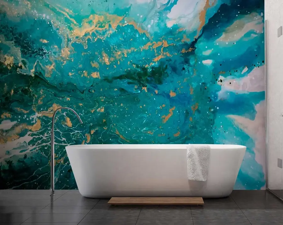 Murales de pared Líquido turquesa brillante u05875 murales de pared Líquido turquesa brillante u05875