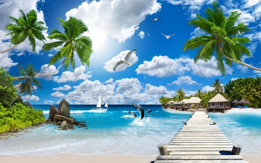 murales de pared Isla del Paraiso u06969