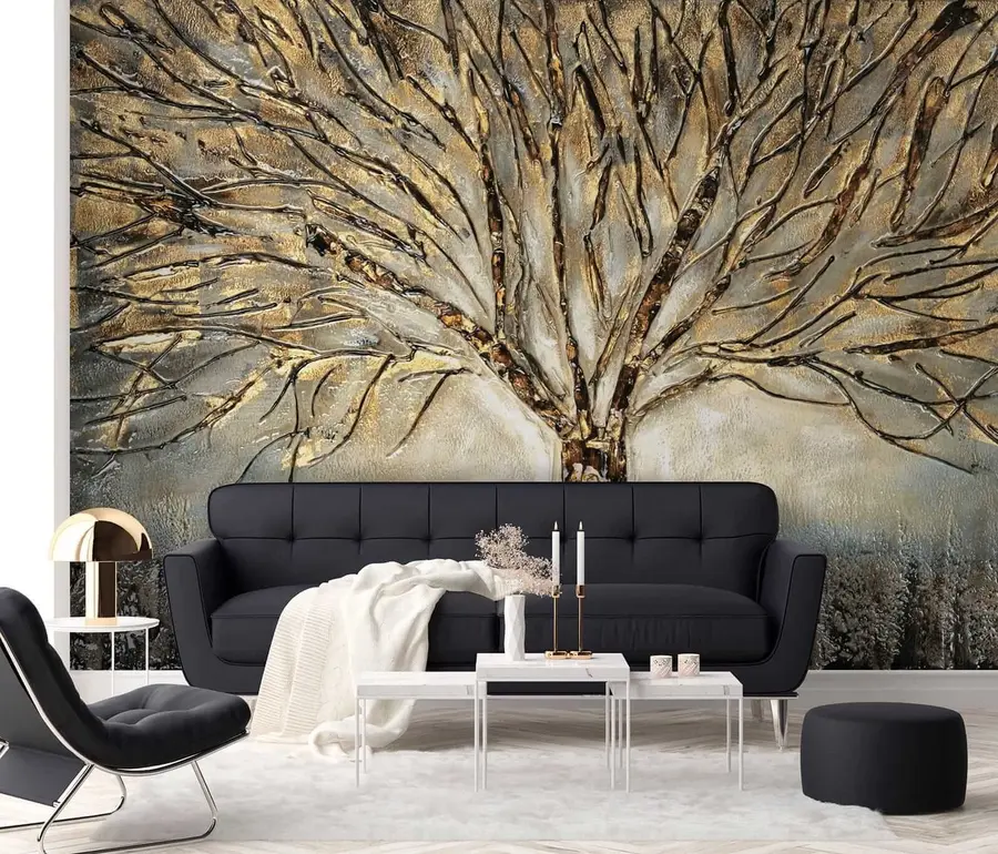 murales de pared Árbol en expansión en tonos marrones u07184