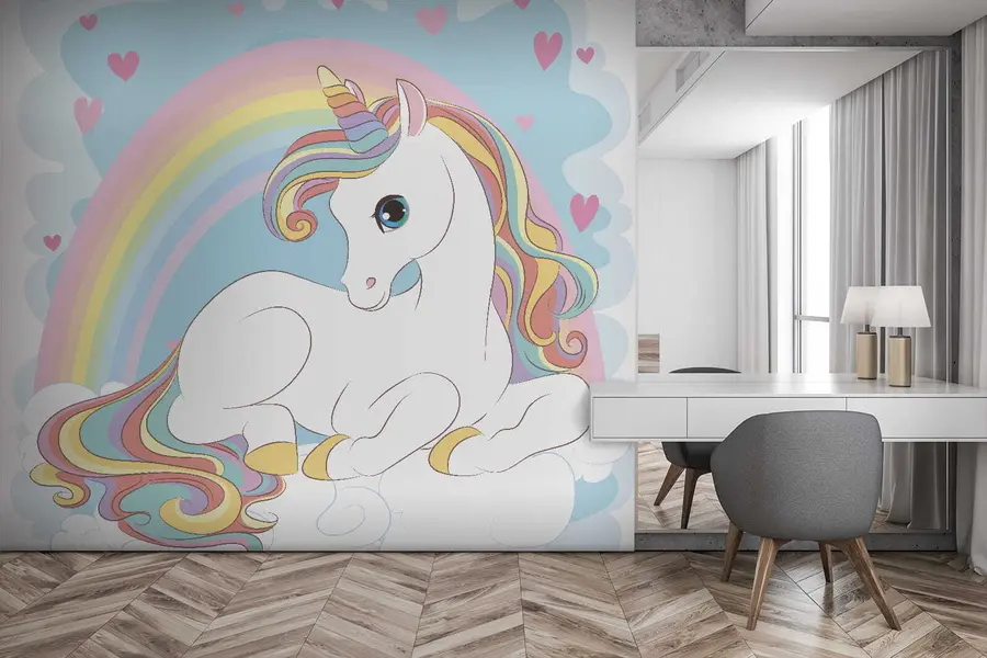murales de pared Unicornio en la nube u10971