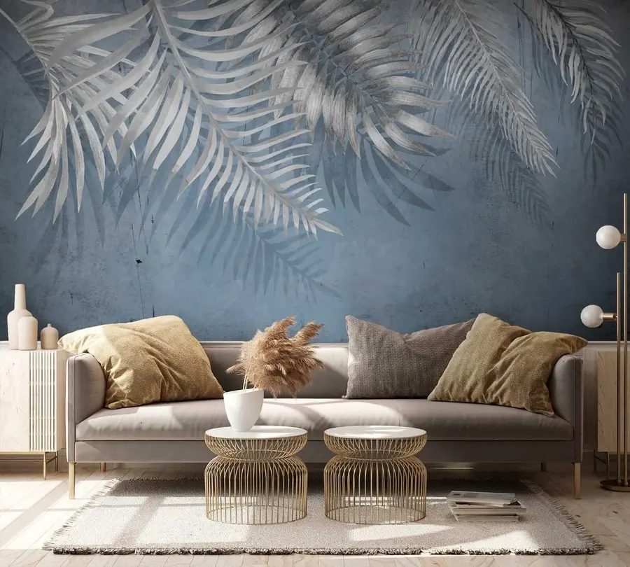 murales de pared Pared vintage con hojas u18312