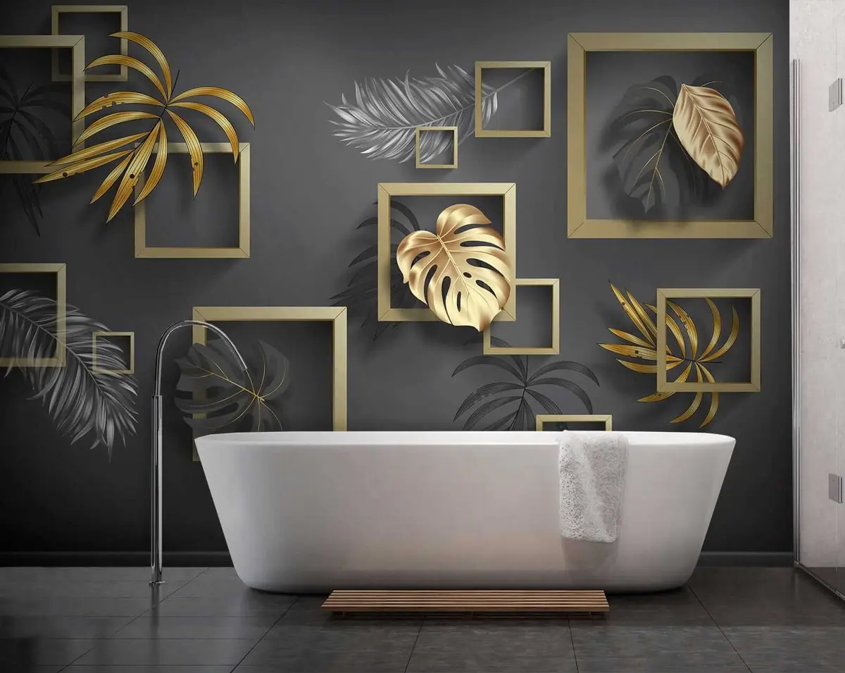 Murales de pared Elegantes marcos con diseño de hojas exuberantes u20111 murales de pared Elegantes marcos con diseño de hojas exuberantes u20111