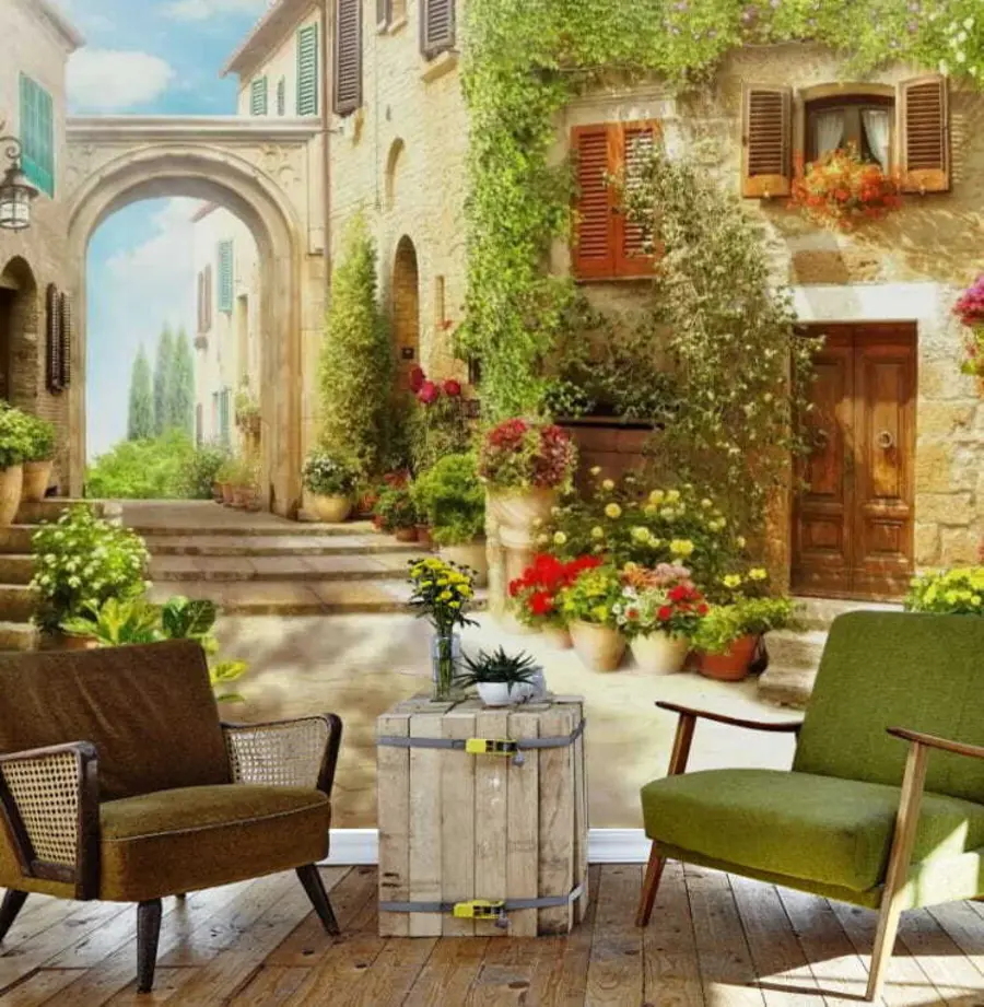 murales de pared Calle acogedora u25419