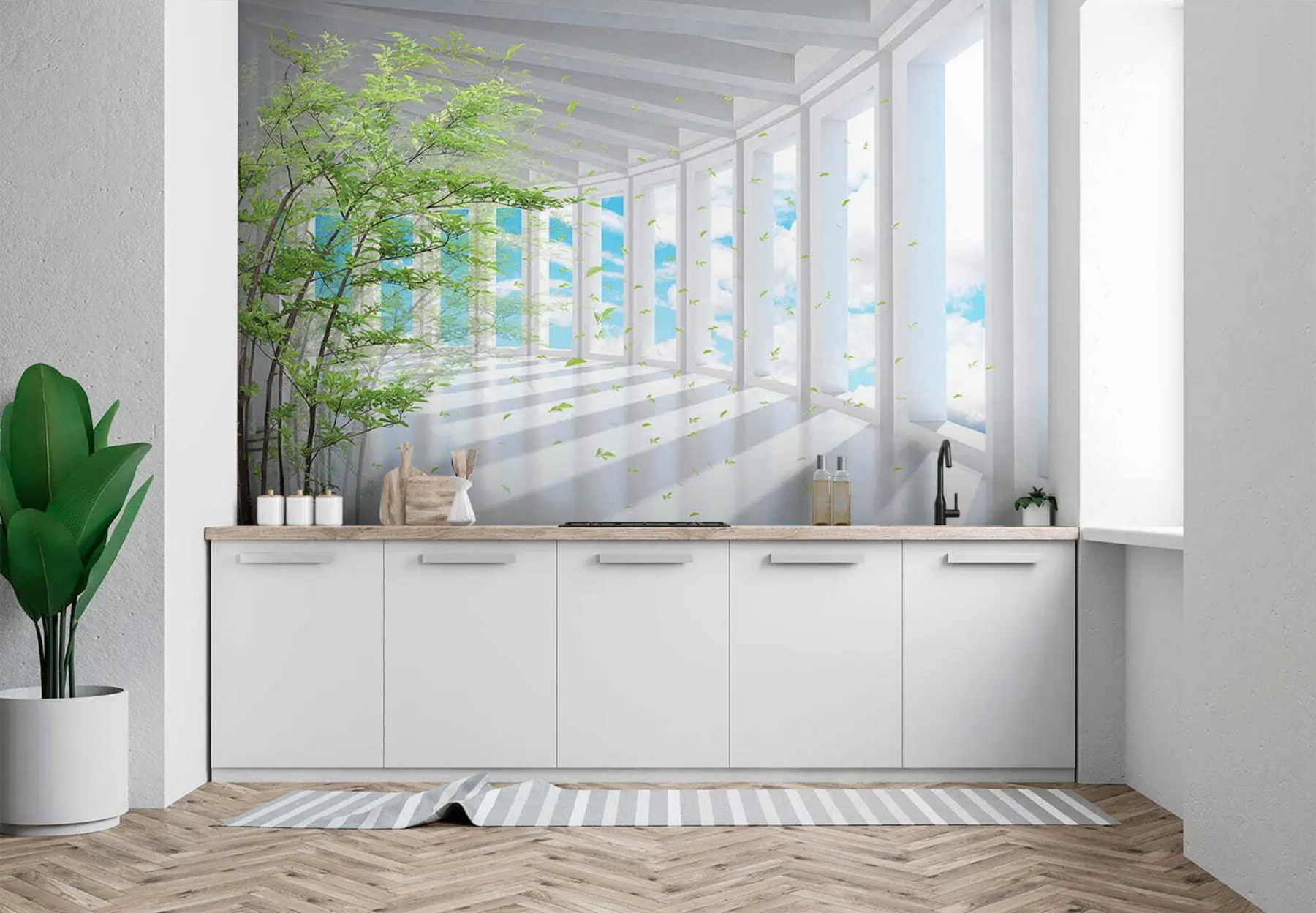 murales de pared Túnel con vista a la nube u29922