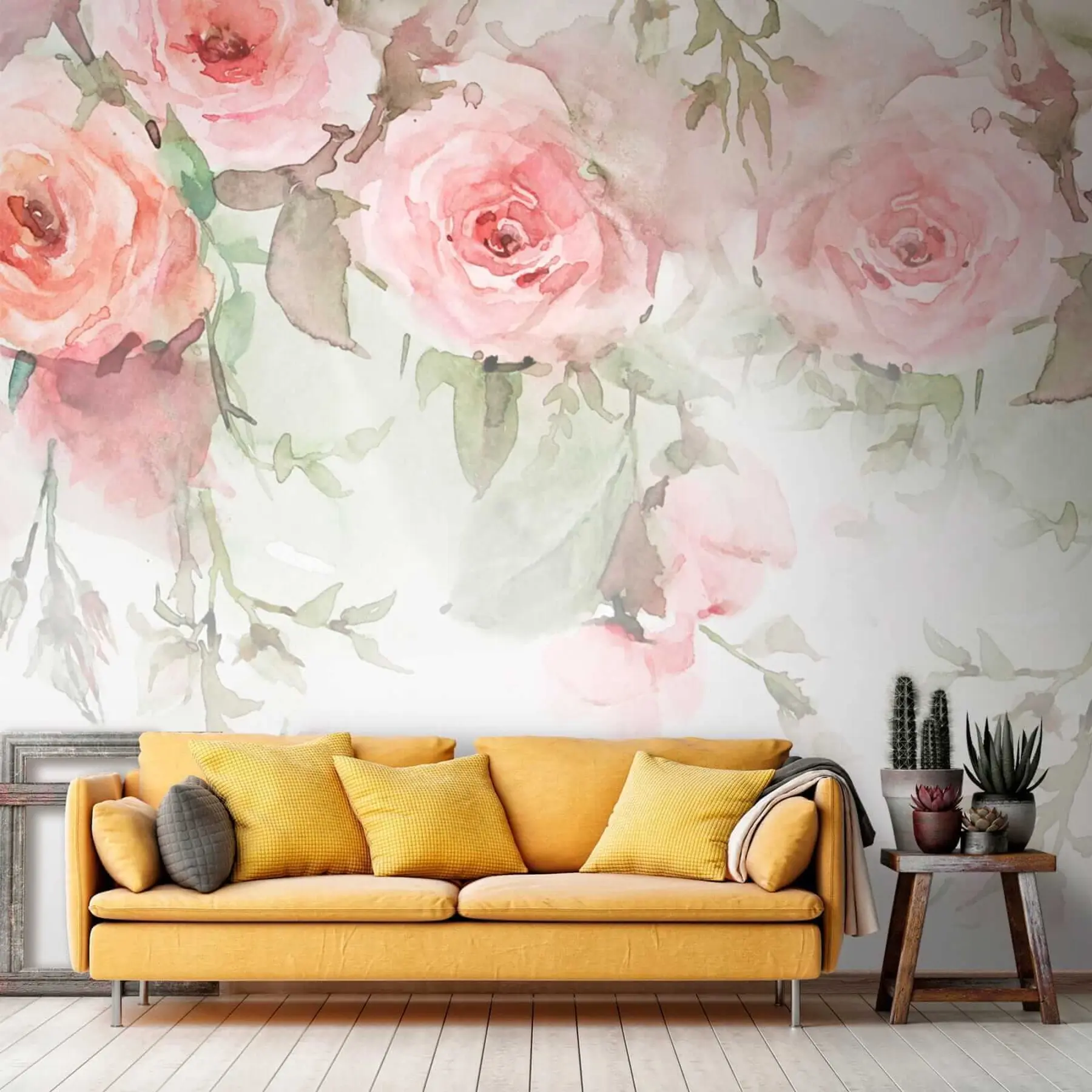 murales de pared Cenefa de rosas empolvadas u34659