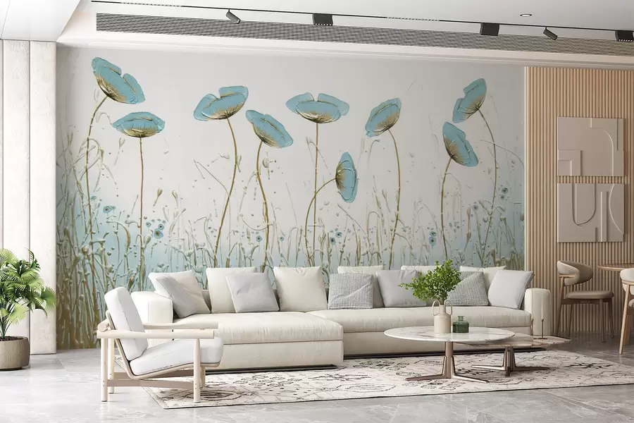 murales de pared Amapolas. Pinturas de aceite u34867