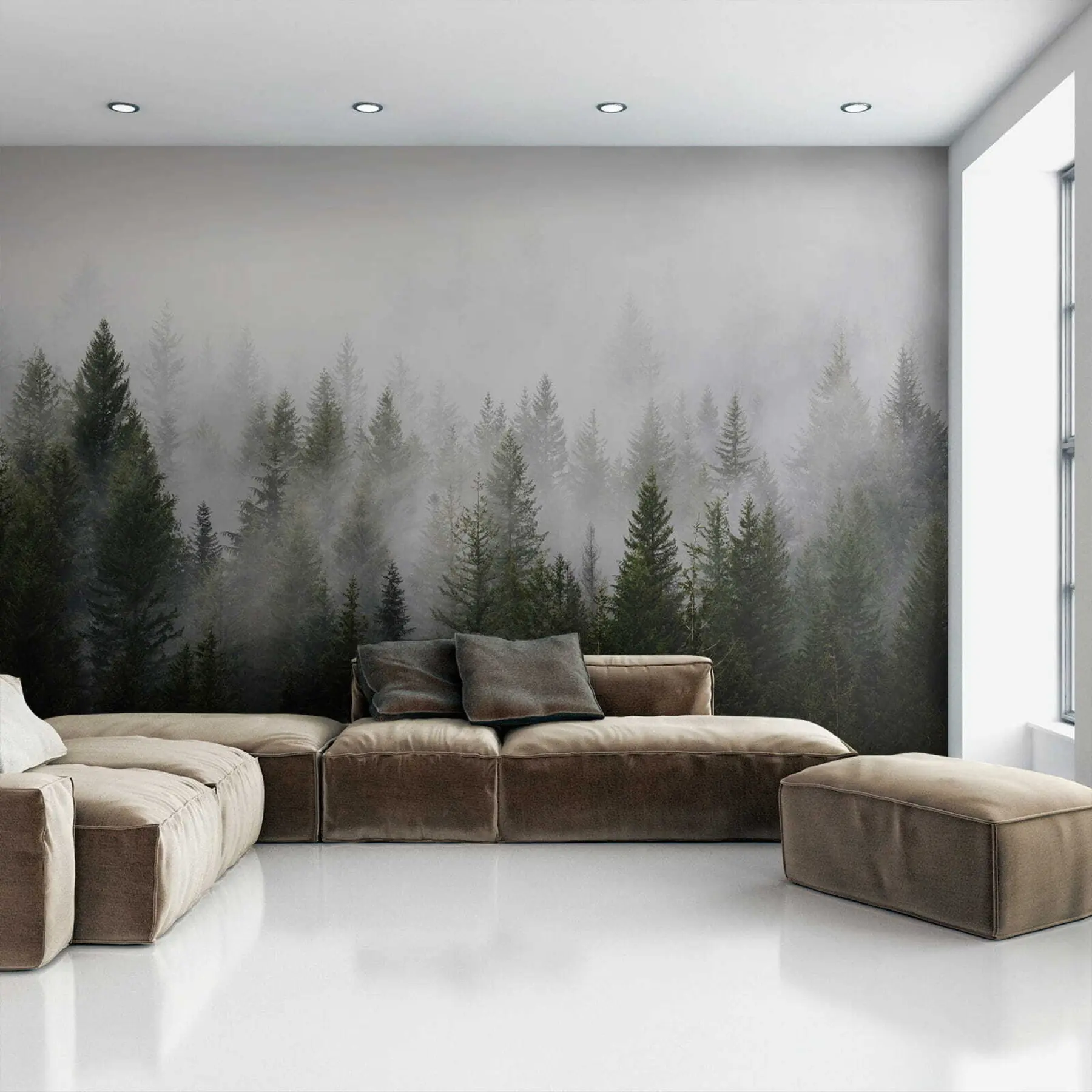 murales de pared Bosque en la niebla u37073
