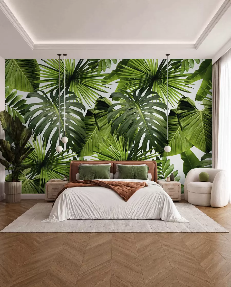 murales de pared Verde tropical a la luz u37767