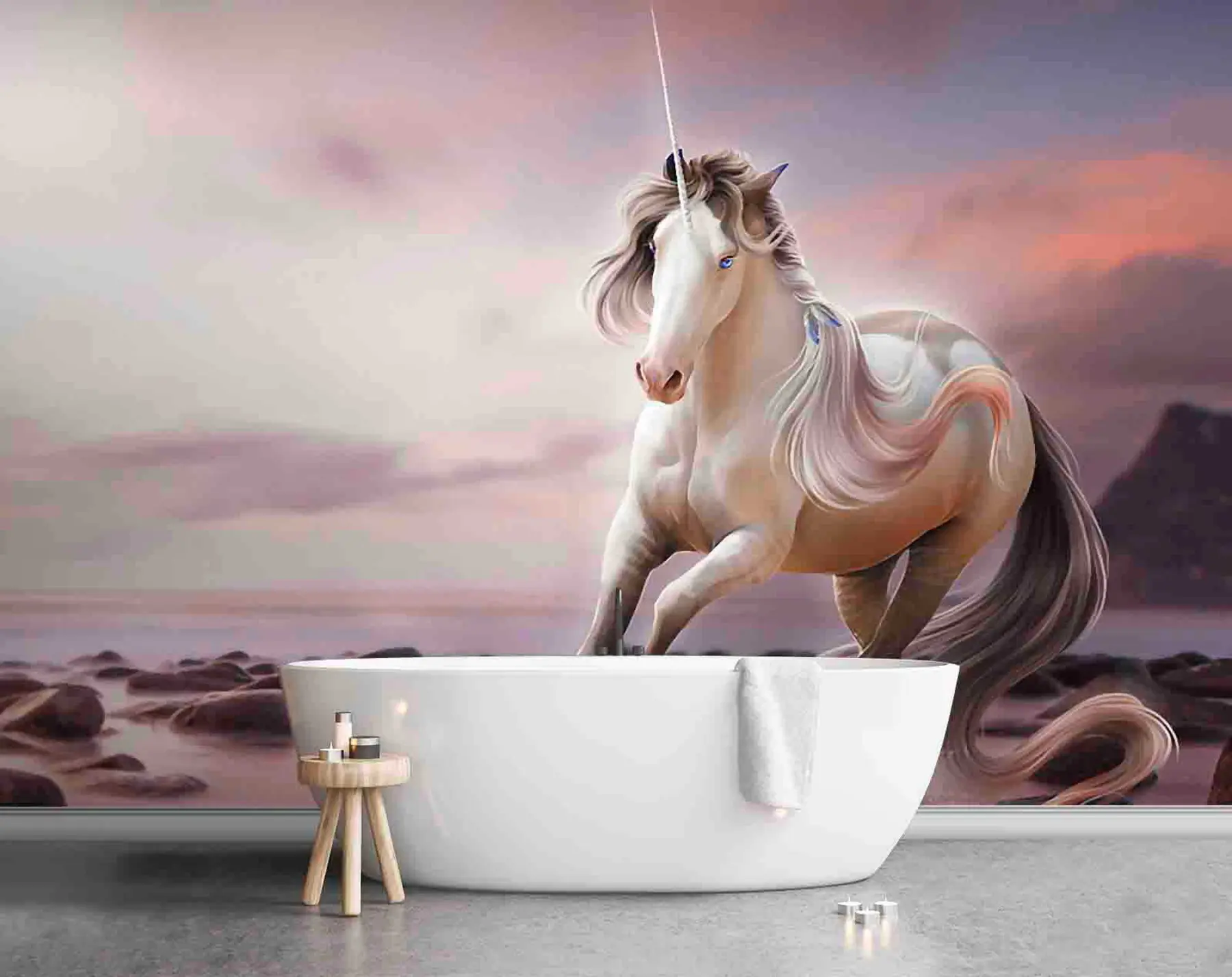 murales de pared Unicornio al atardecer u38651