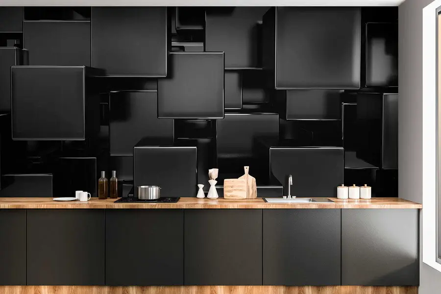 murales de pared Cubos de titanio anodizado u53412
