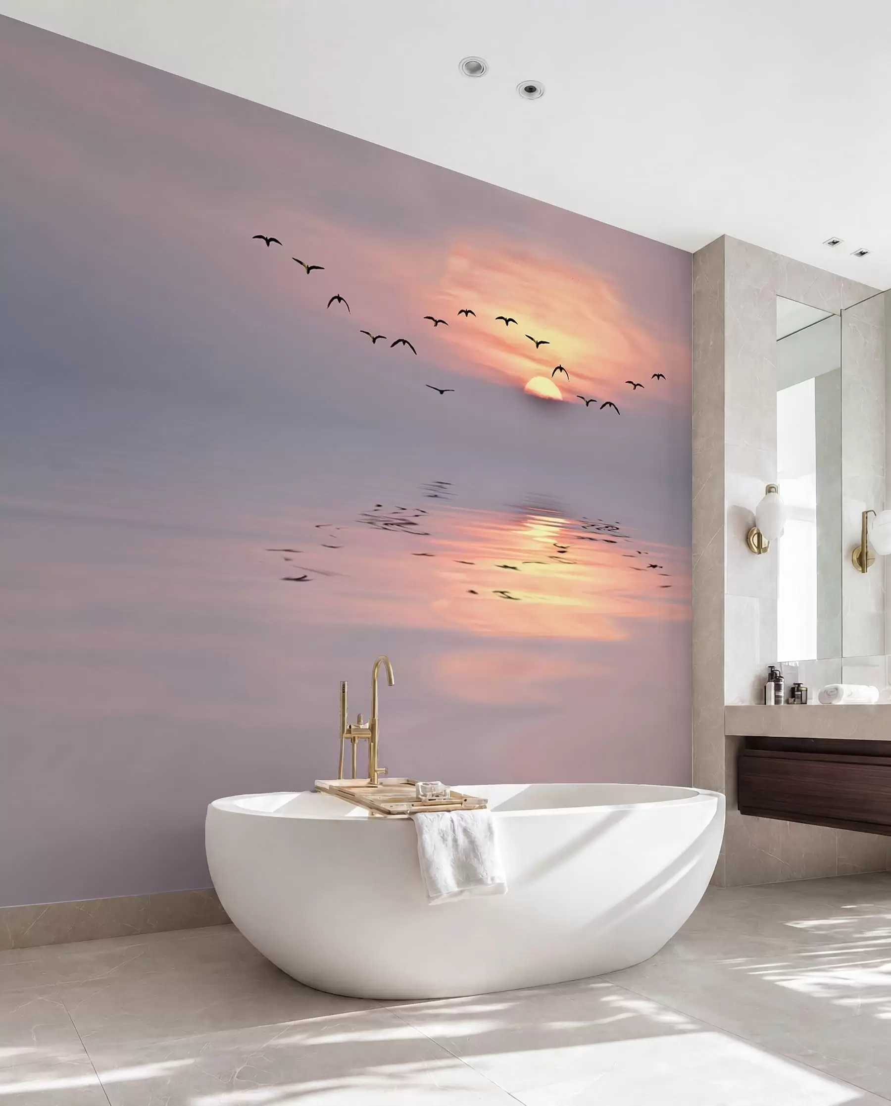 murales de pared Gaviotas en la luz del ocaso u53413