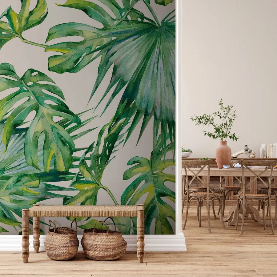 murales de pared Jugosas hojas de palma u53522