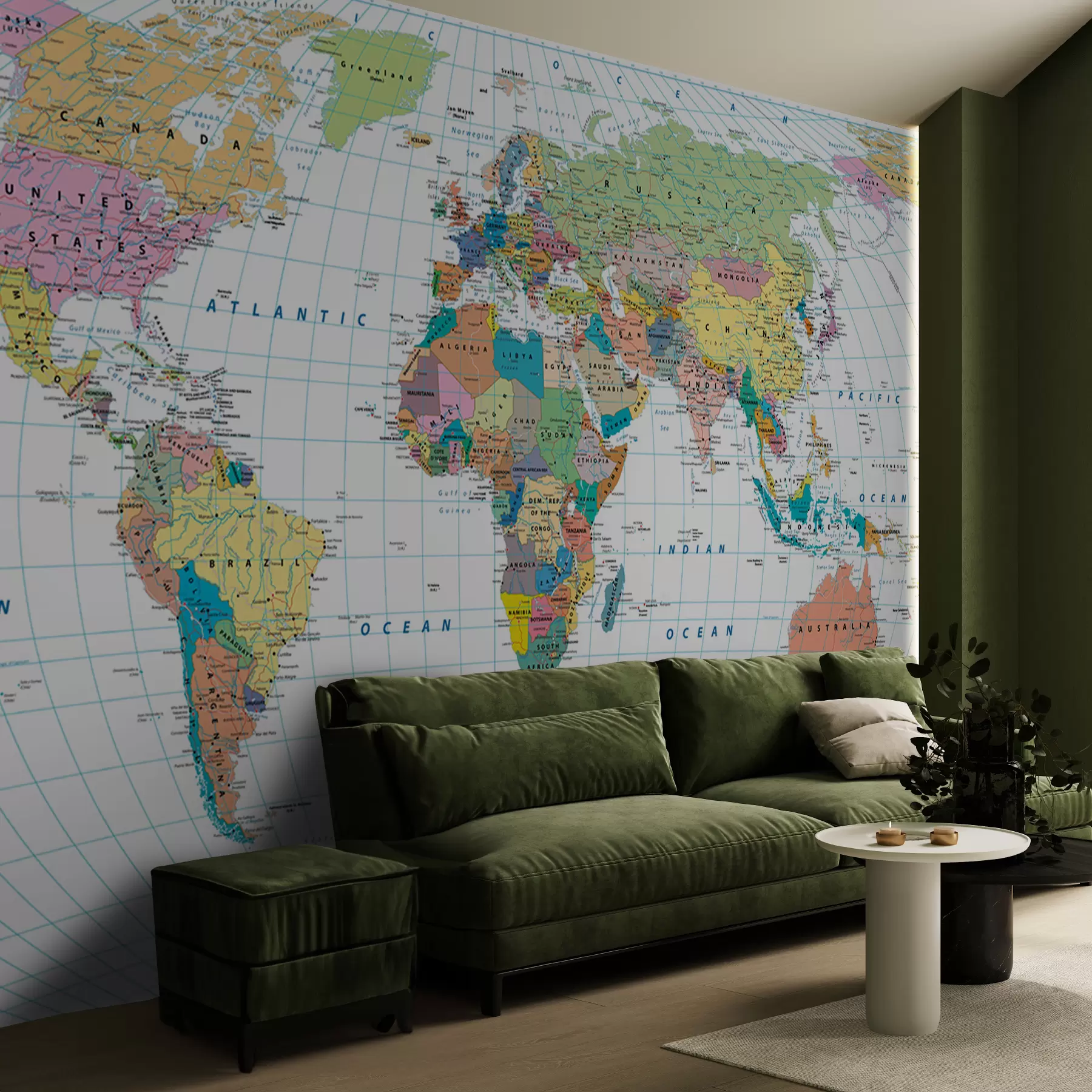 murales de pared Mapa del mundo u53652