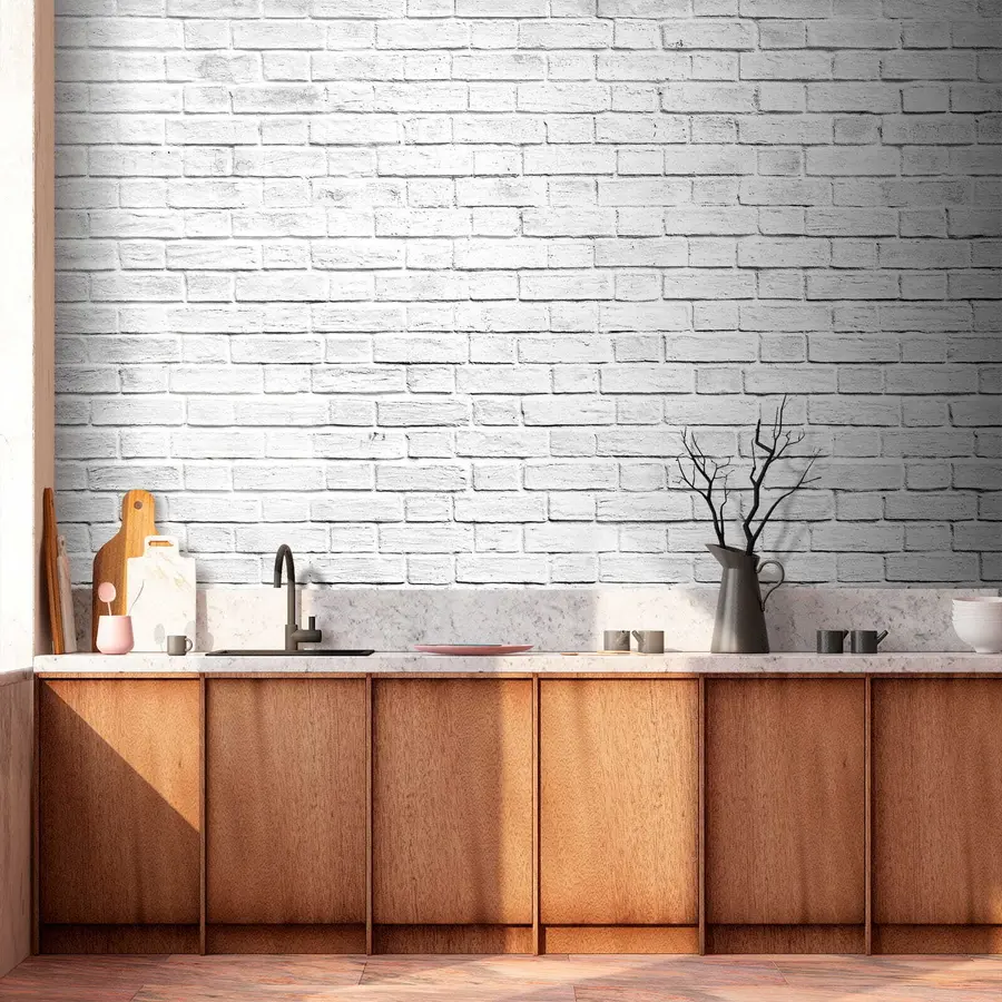 murales de pared Pared de ladrillo blanco u54004