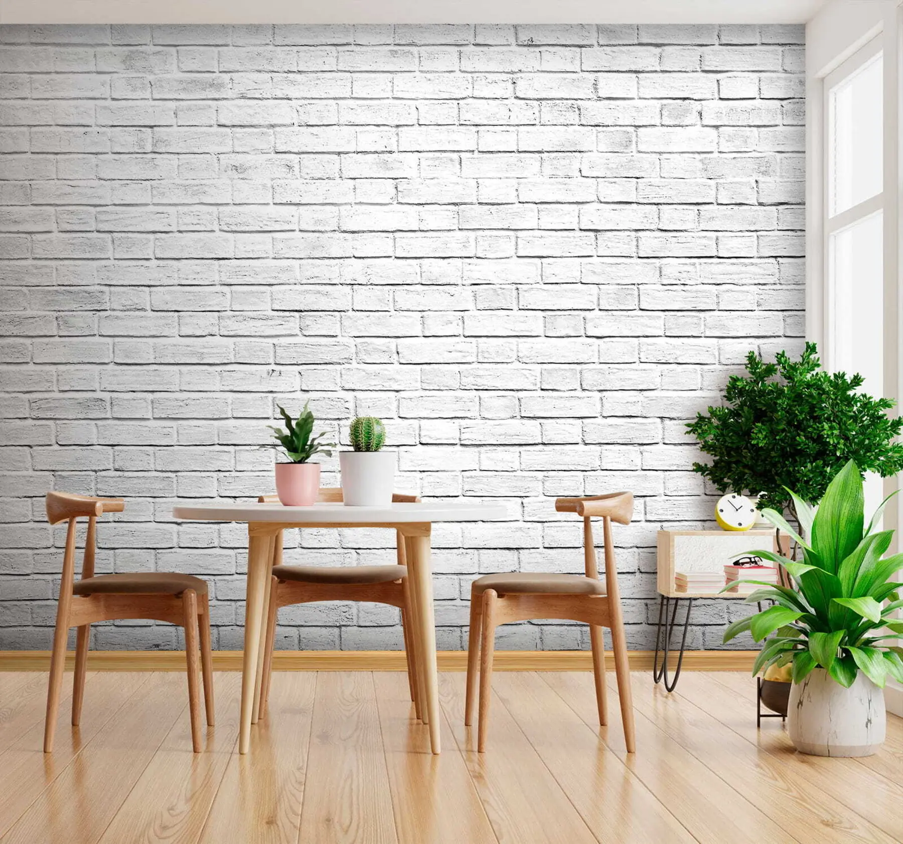 murales de pared Pared de ladrillo blanco u54004