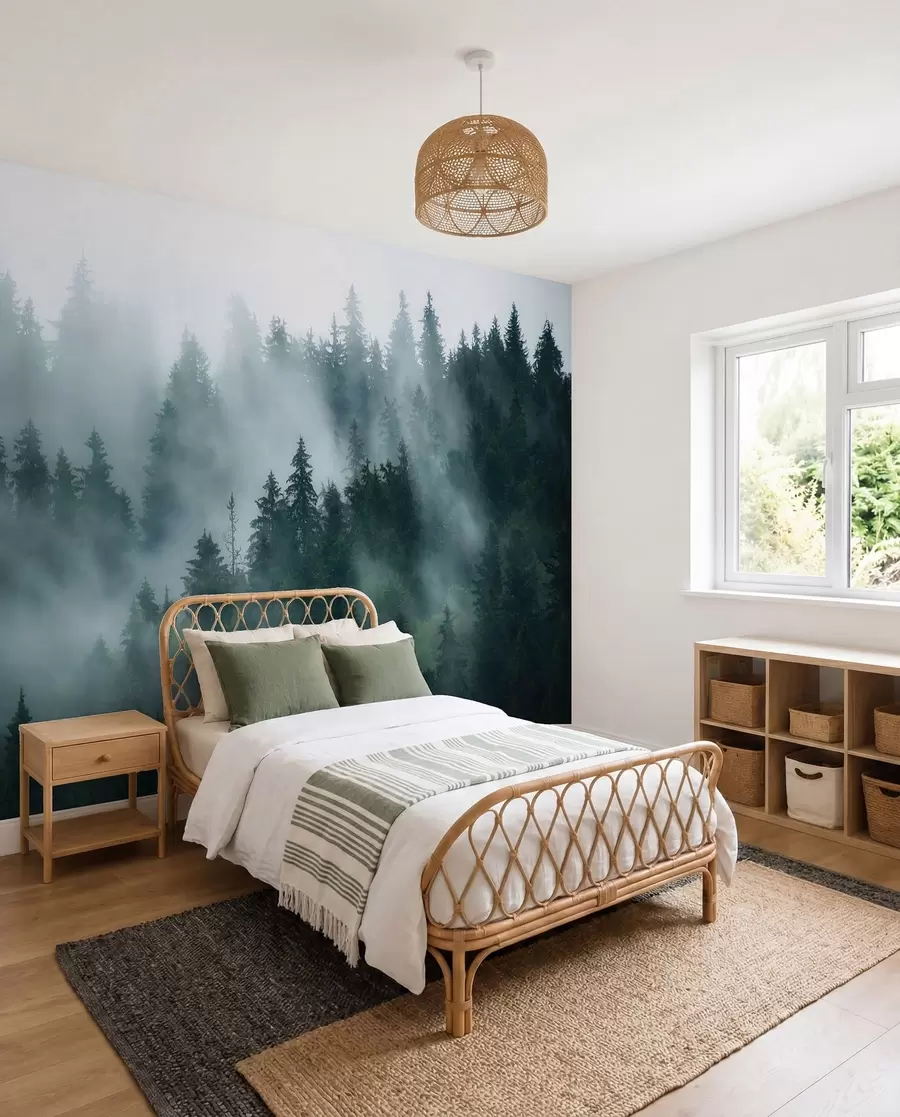 murales de pared Bosque verde esmeralda u57914