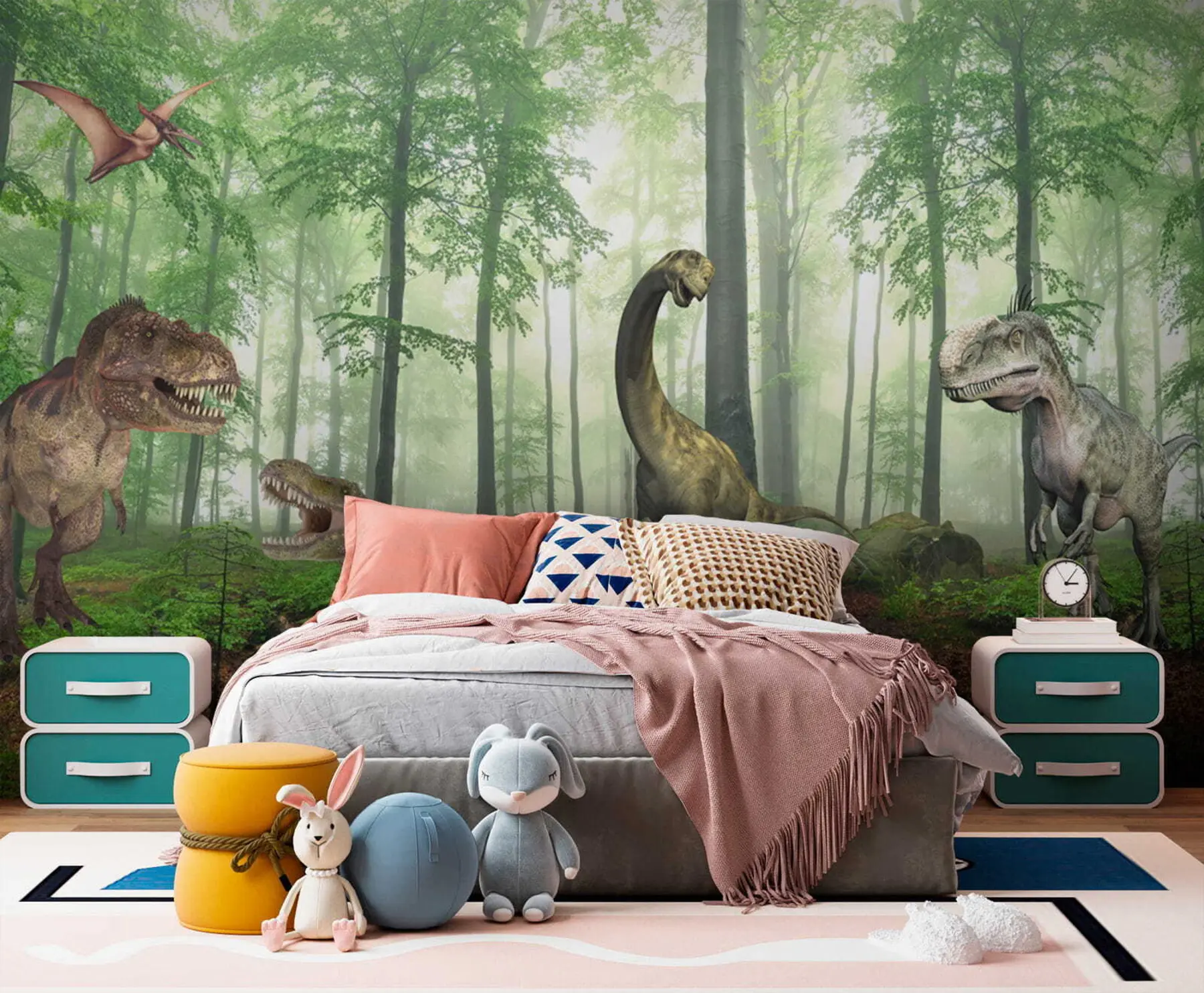 murales de pared Dinosaurios en el bosque u60039