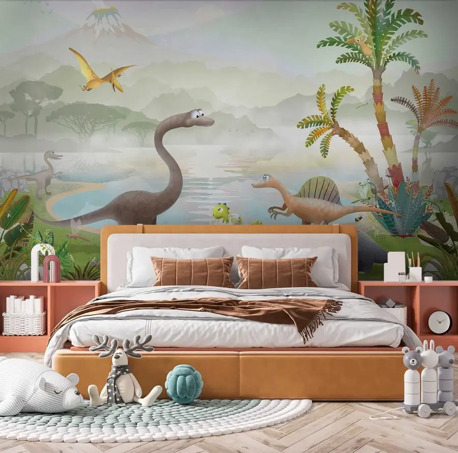 murales de pared Dinosaurios de dibujos animados u60040