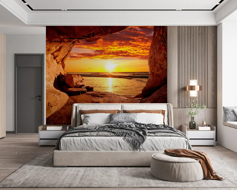 murales de pared Puesta de sol en las rocas u60242