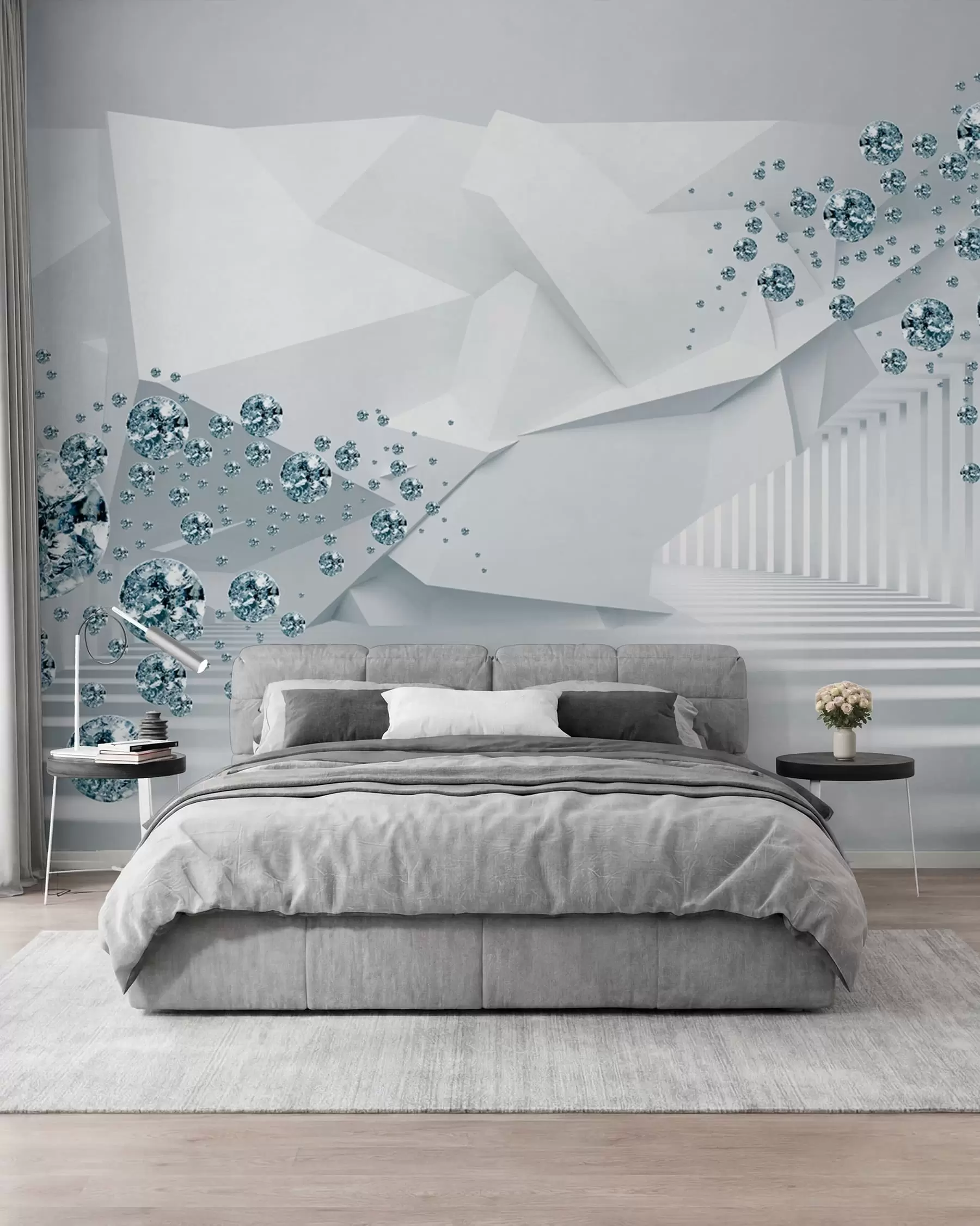 murales de pared Pendiente, fuente y arte u60340