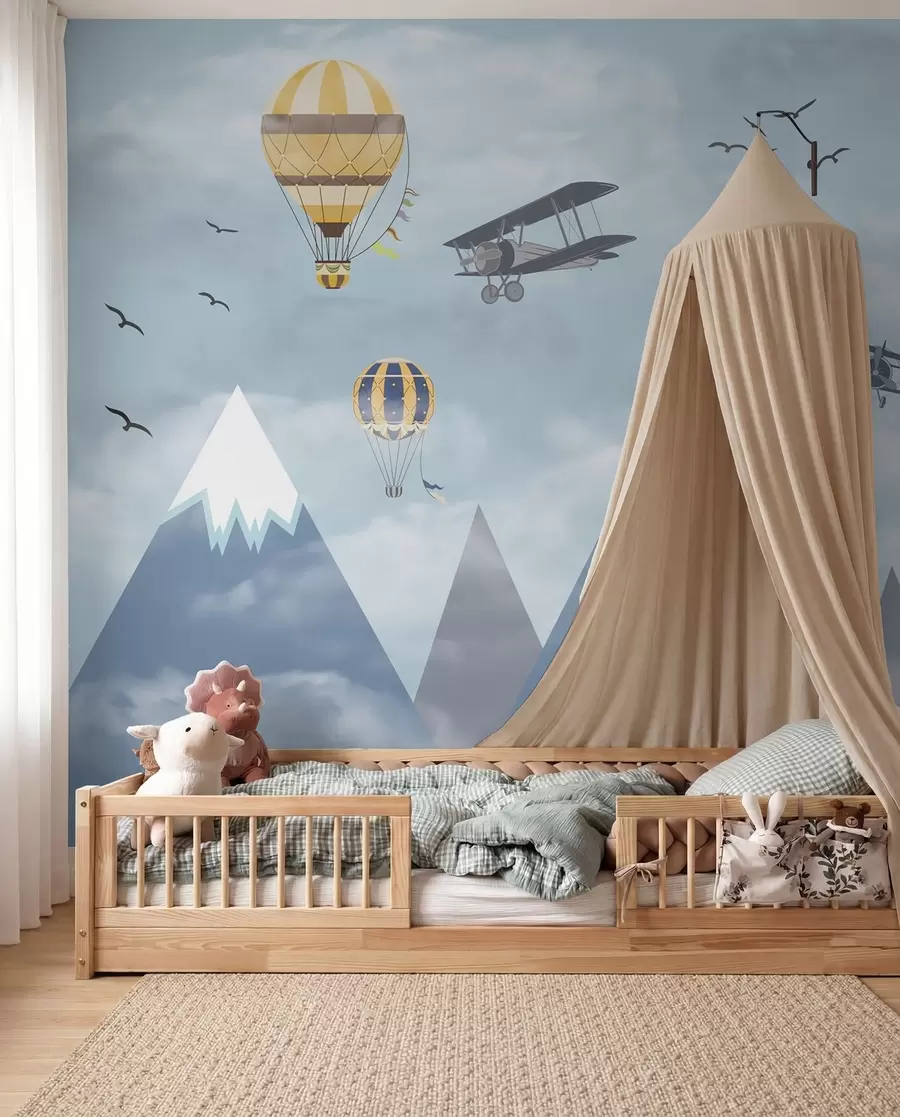 murales de pared Montañas y globos u60492