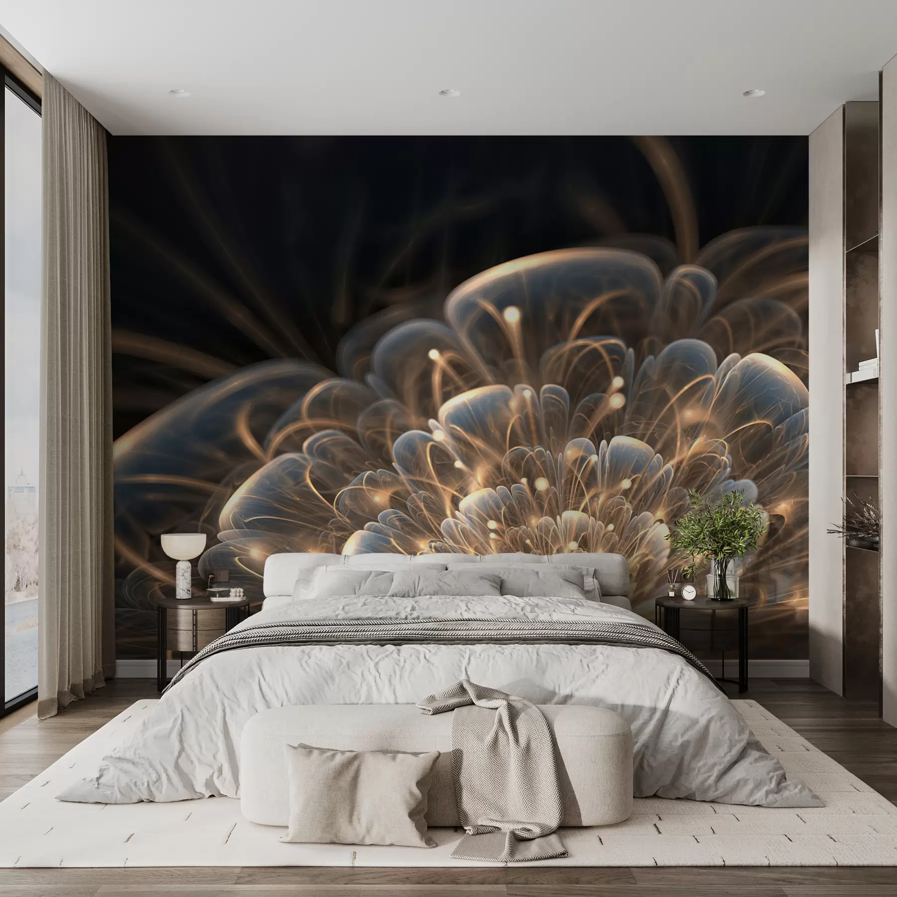 murales de pared Dibujar con luz sobre fondo oscuro u59705