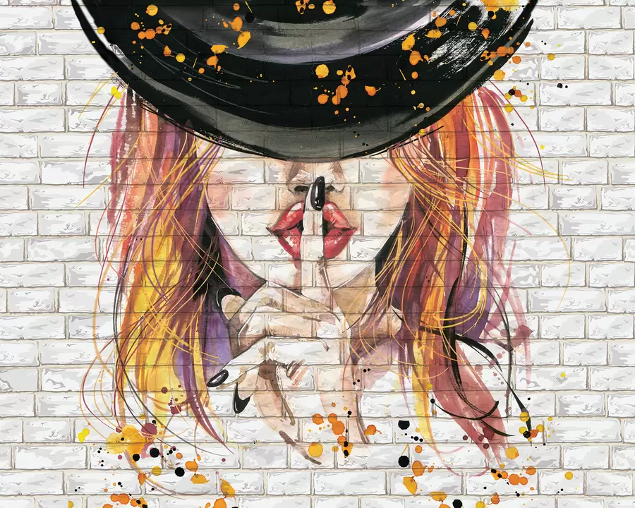 murales de pared Chica con acuarelas u67648