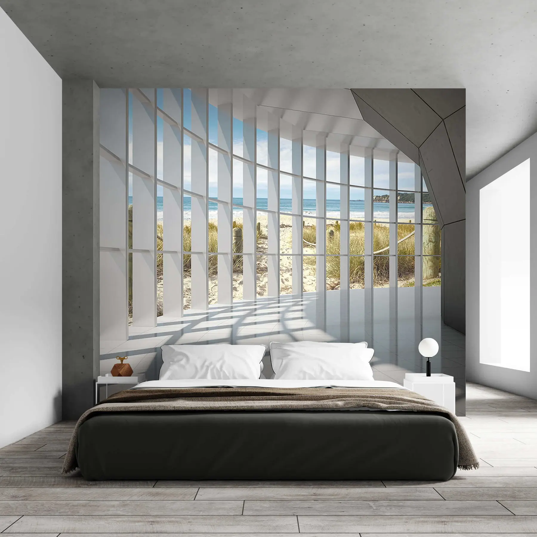 murales de pared Corredor 3D con vista al mar u70513