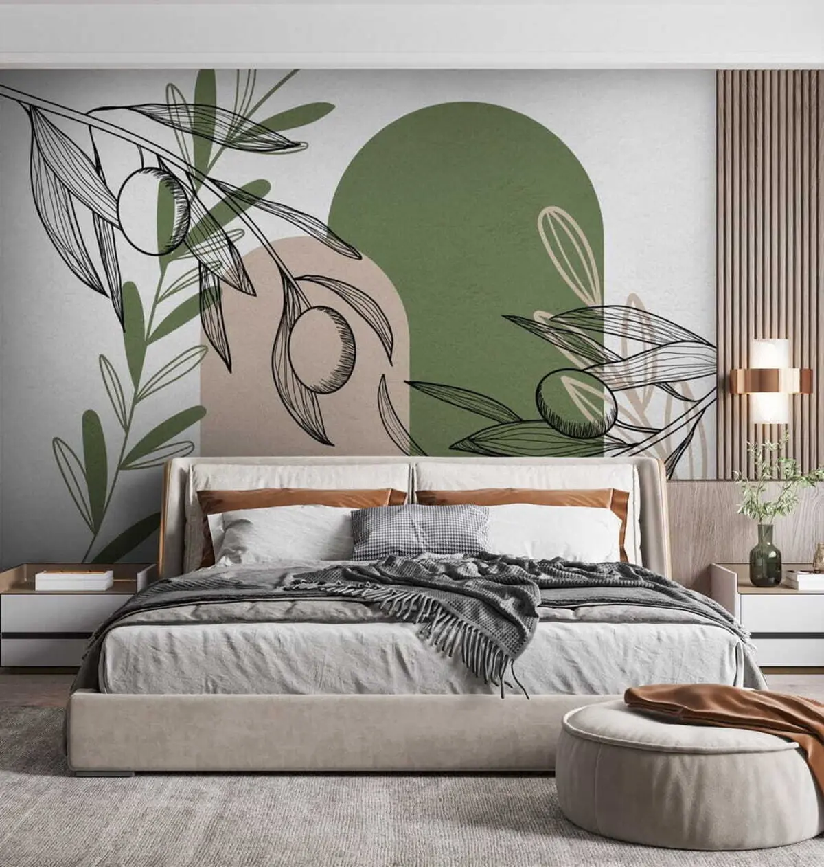 murales de pared Ramas de olivo, minimalismo u71305