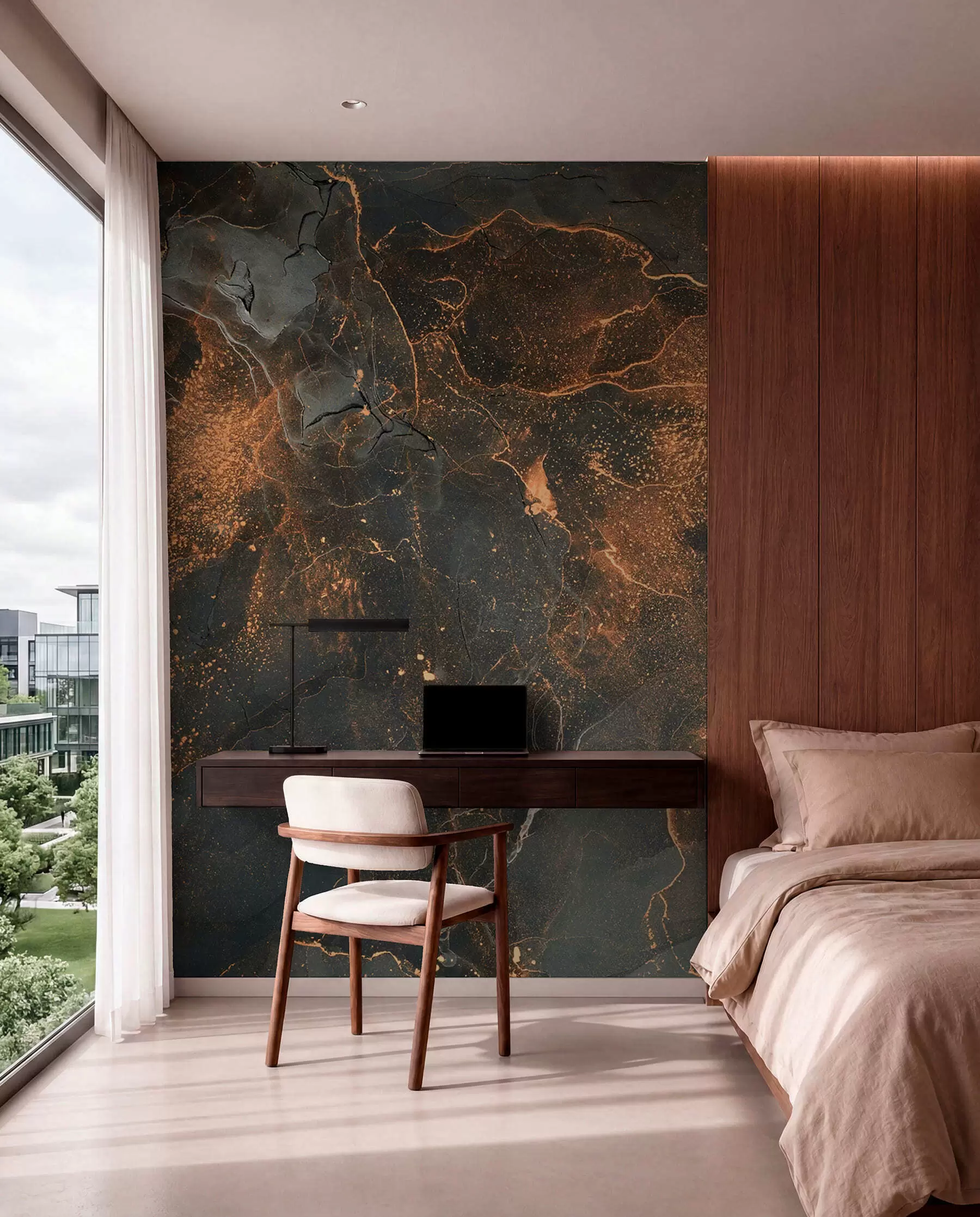 murales de pared Vetas de cobre sobre carbón u71177