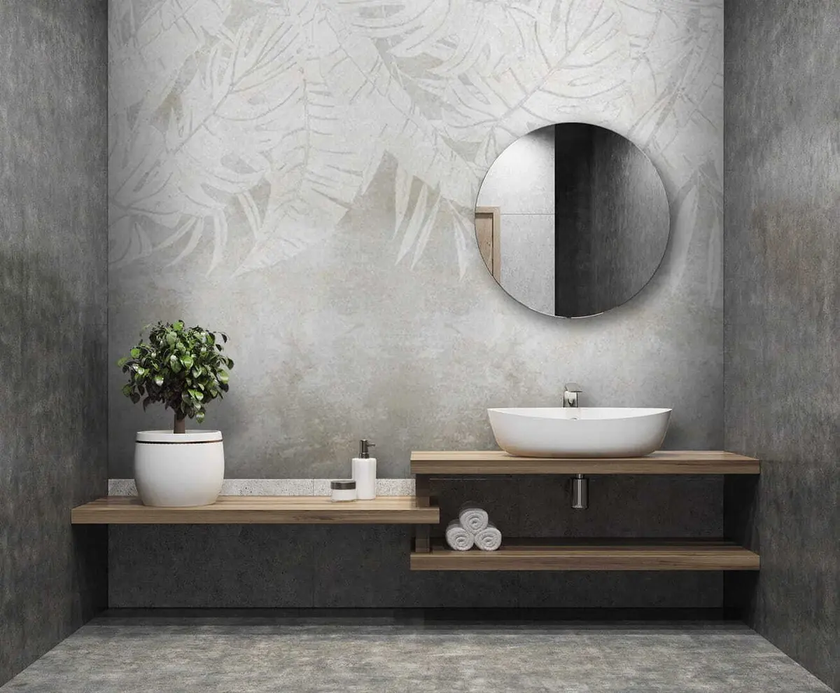 Murales de pared Hojas de palmera en tonos grises u71245 murales de pared Hojas de palmera en tonos grises u71245