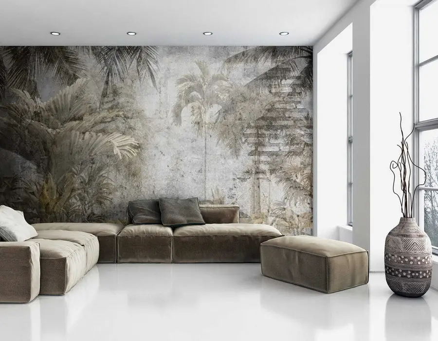 murales de pared Bosque tropical en un muro de cemento u71248
