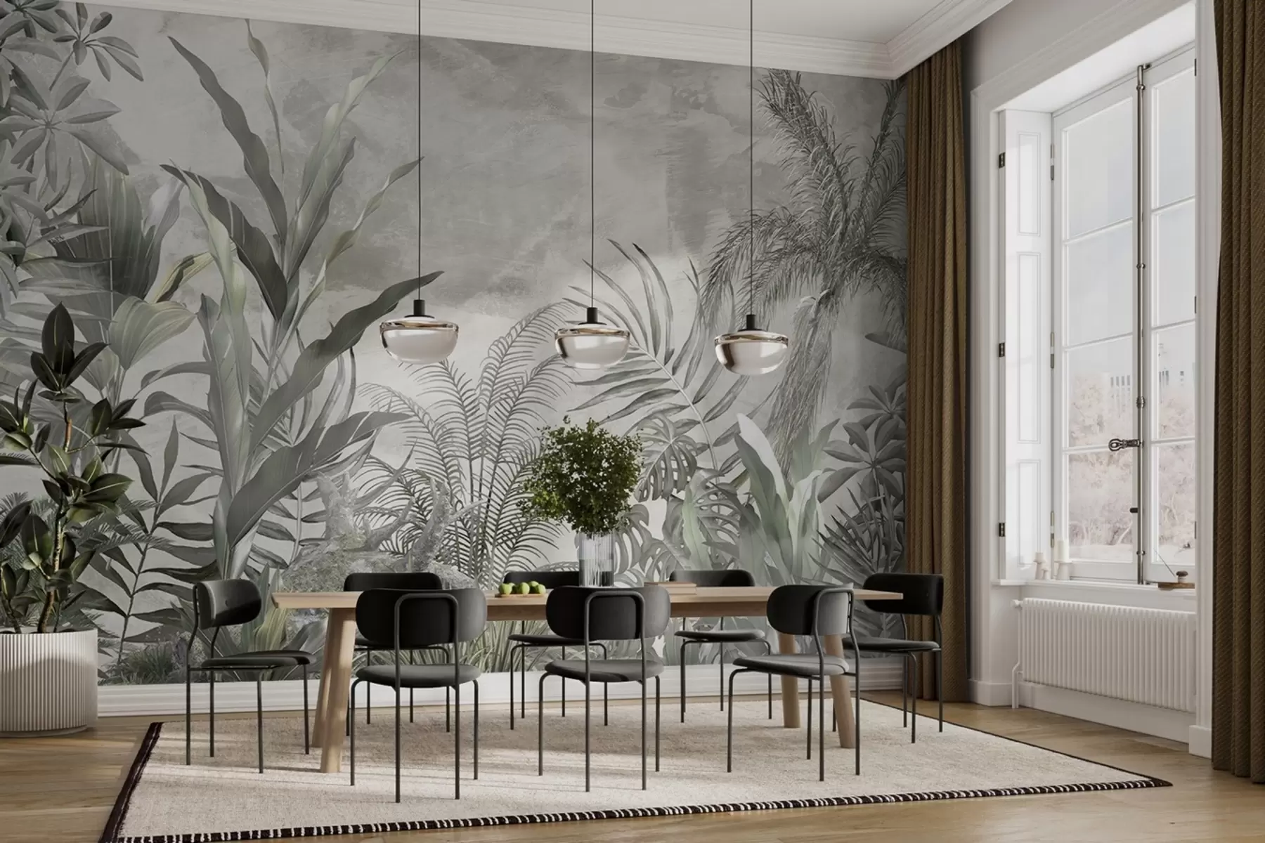 murales de pared Hojas sobre un fondo vintage u71260