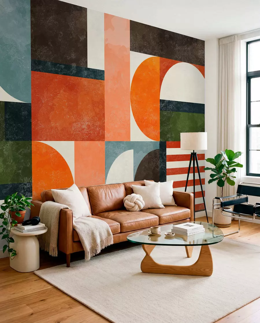 murales de pared Bloques de color retro u71427
