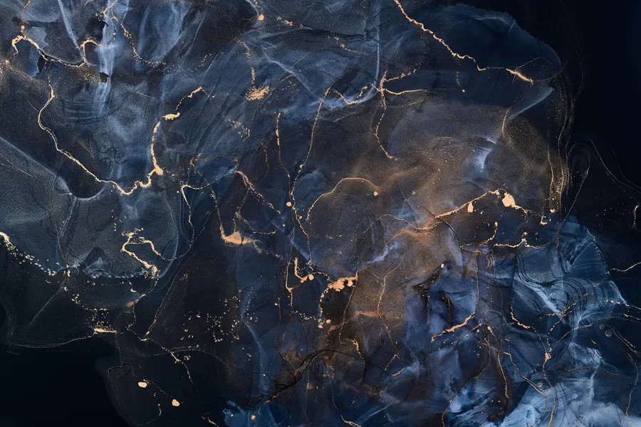 murales de pared mármol azul de lujo con vetas u71440