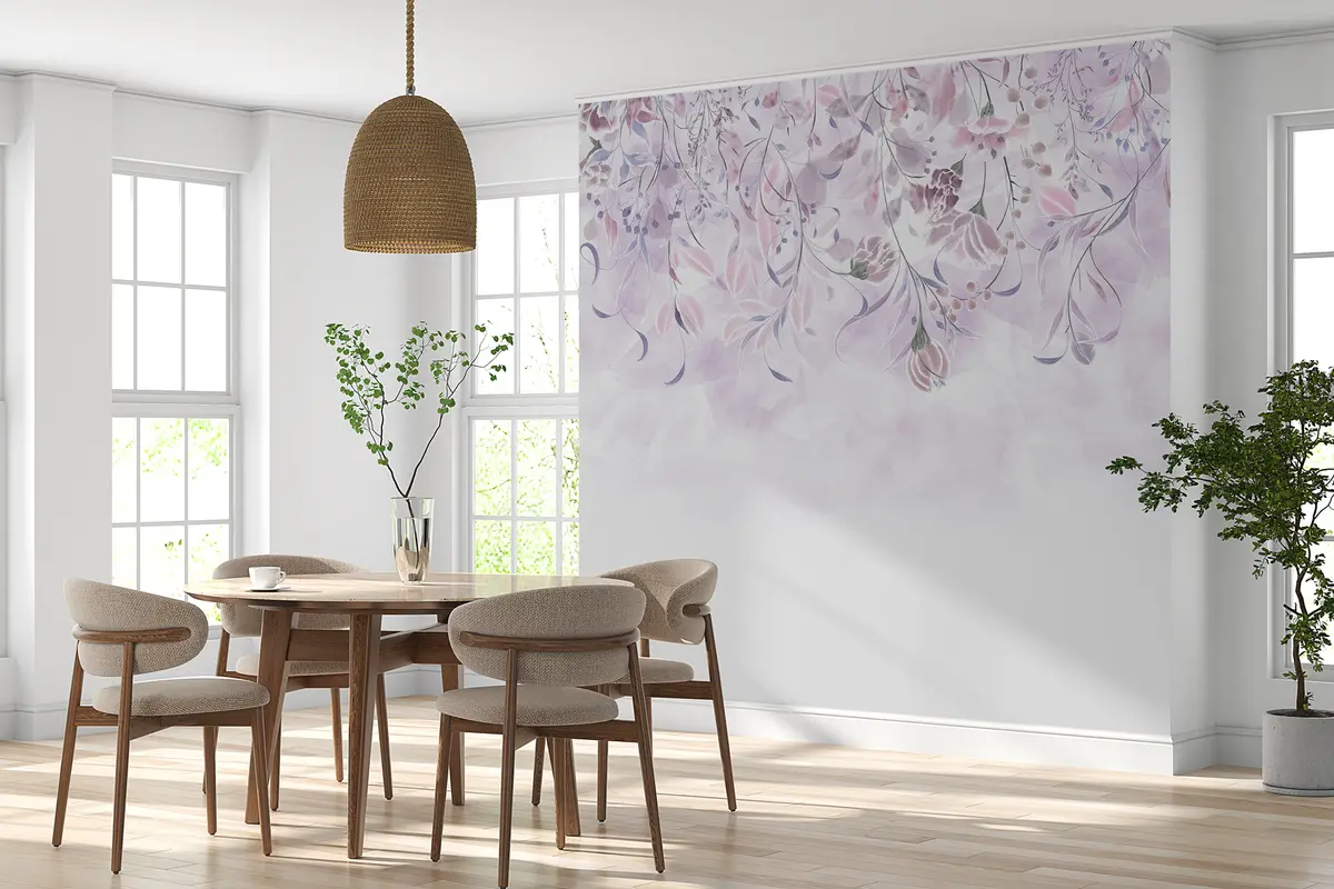 murales de pared Delicadas flores de color púrpura w00072
