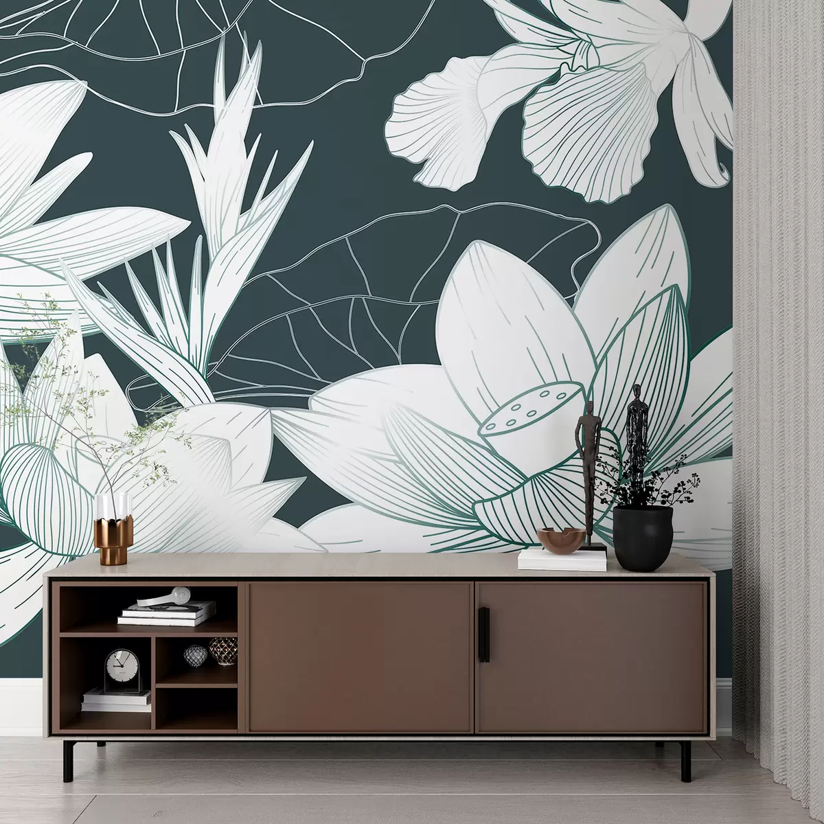 murales de pared Flores tropicales w00323
