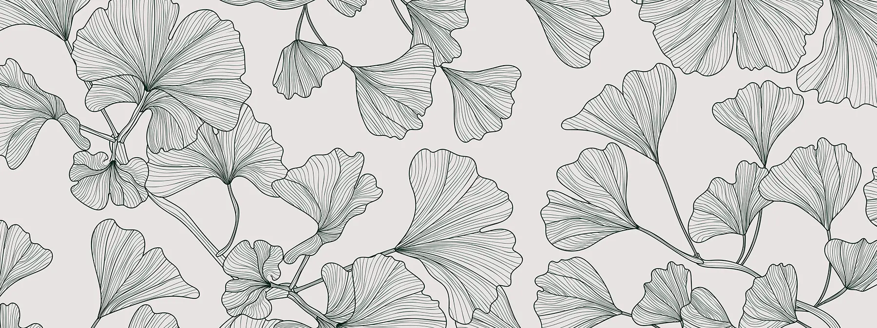 murales de pared Fondo gris lirio ginkgo w00328v2