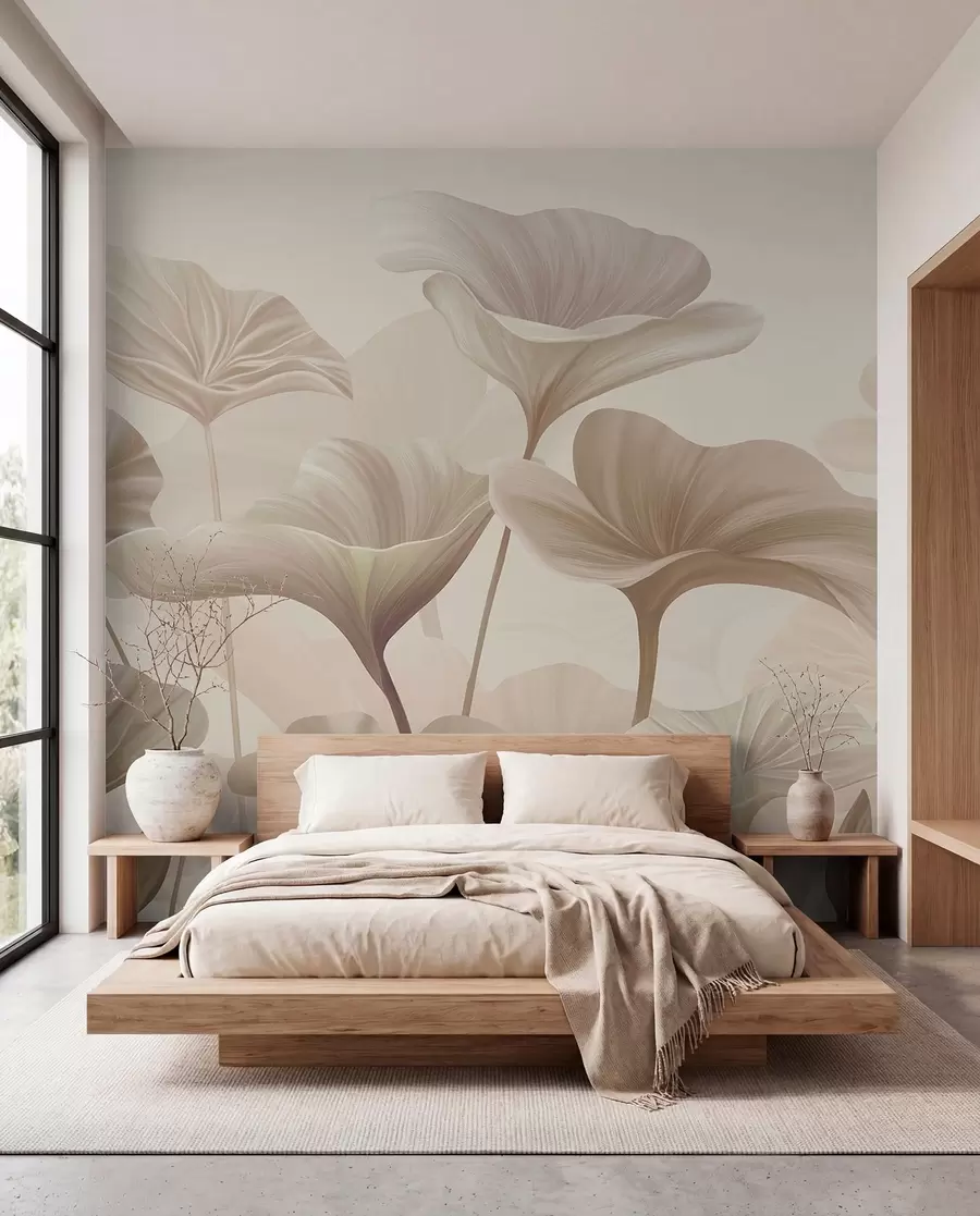 murales de pared Hojas de arena desplegadas w00385v3