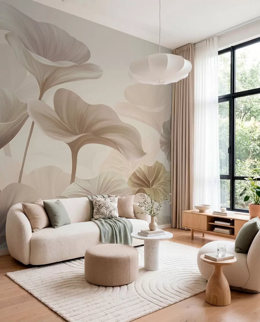 murales de pared Hojas de arena desplegadas w00385v3