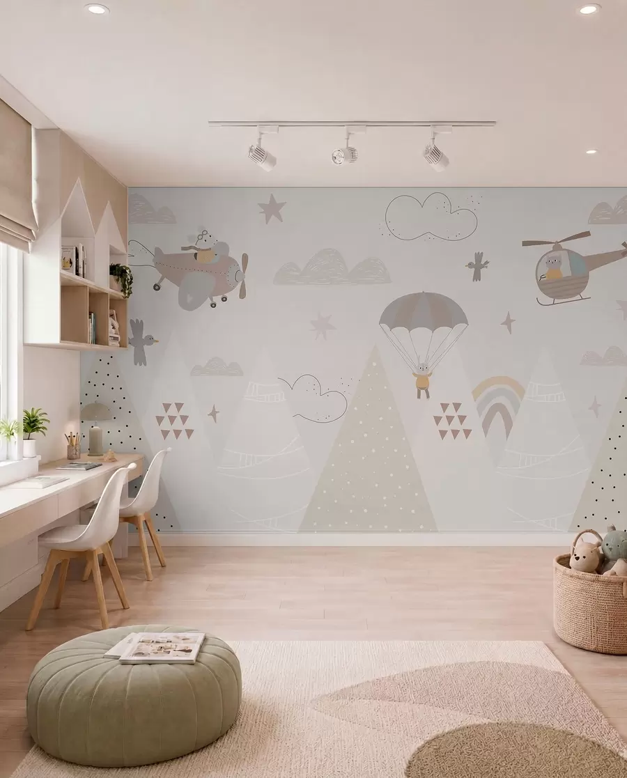 murales de pared Pequeños vuelos entre colinas w00414
