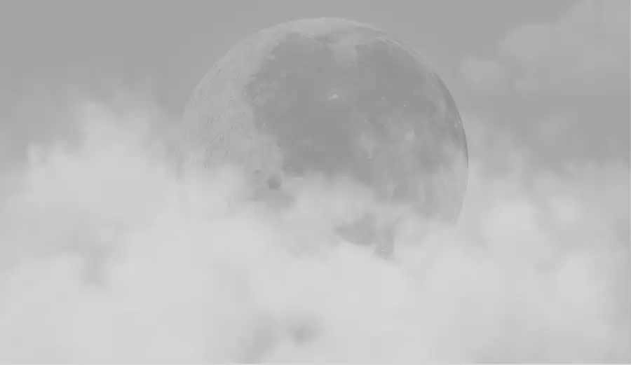 murales de pared Gran luna entre las nubes de color gris estilo loft w00548v1