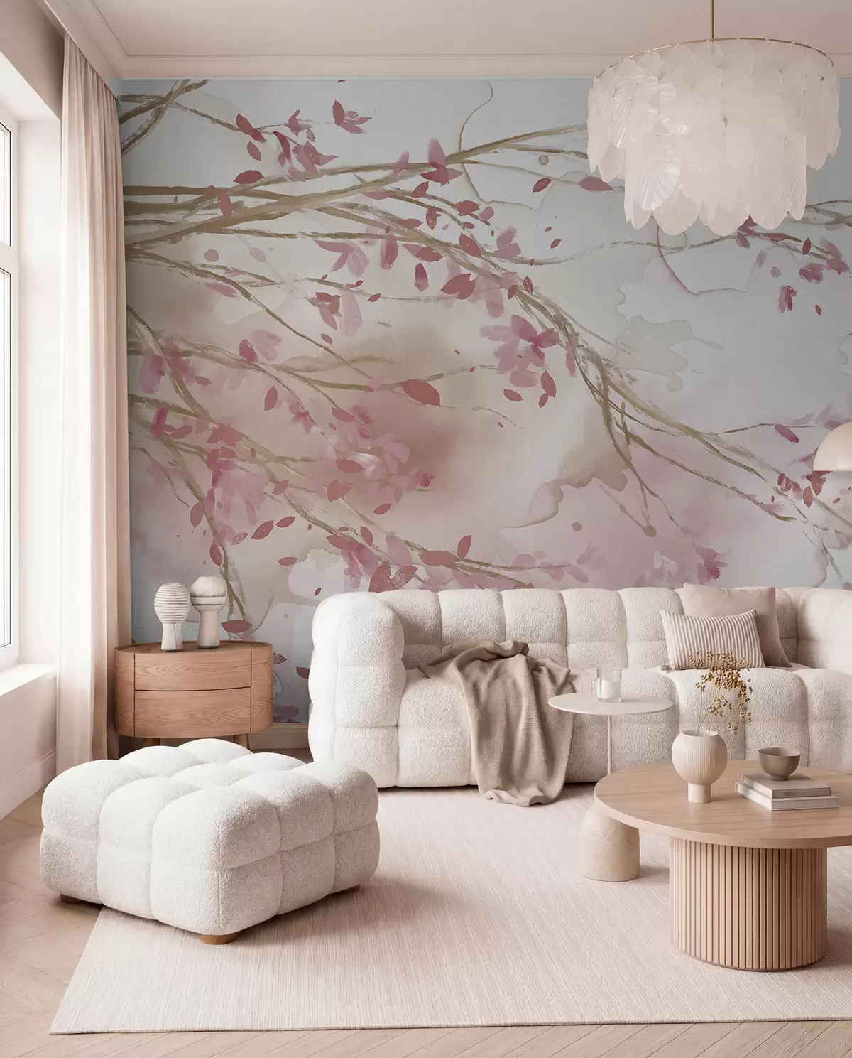 murales de pared Ramas floridas rosas w07919v1