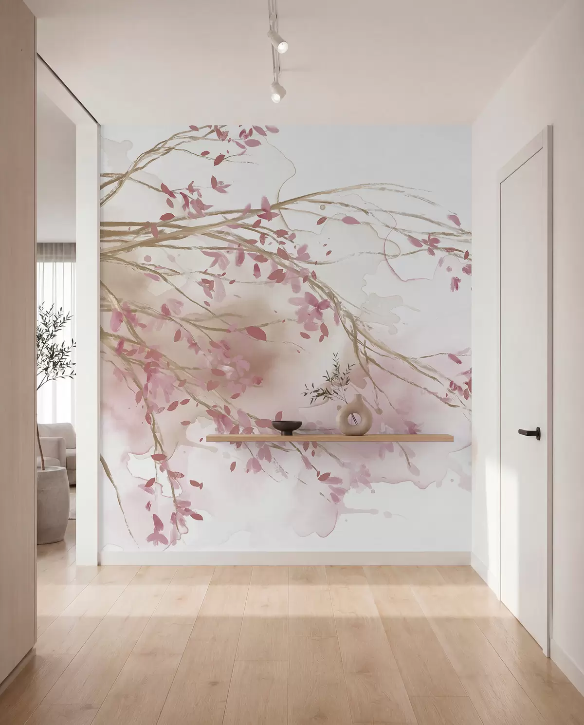 murales de pared Ramas floridas rosas w07919v1