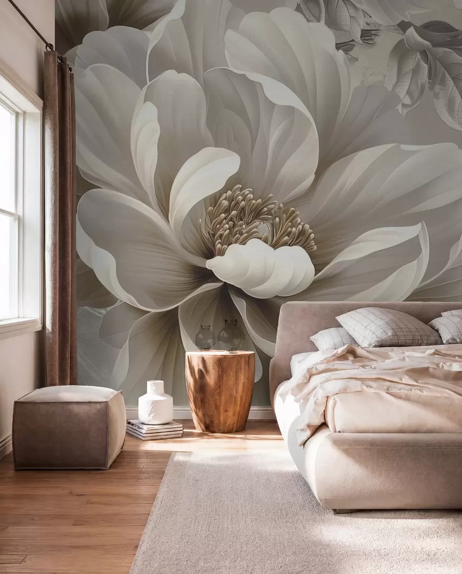 murales de pared Gran flor de mora en la pared grunge w08181v2